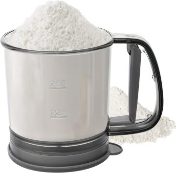 Crank Flour Sifter for Baking with Professional Fine Mesh