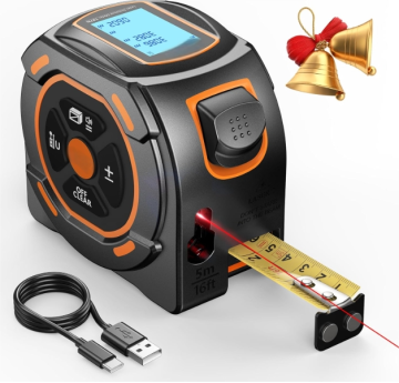 197 Feet Laser Tape Measure with Pythagorean Mode - 16 Feet Manual Measurement Digital Distance Meter