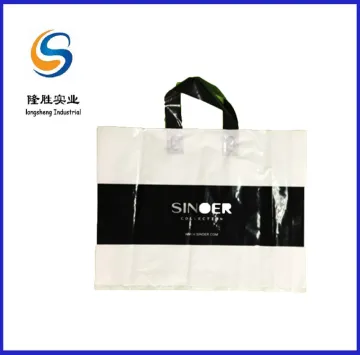 white and black glossy flexiloop handle carry poly bag