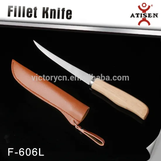 Top Quality 6'' Stainless Steel Fillet Knife Wood Handle With PU Sheath EDC Fishing Knife Tools