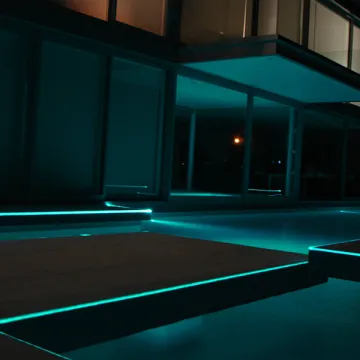 Fiber optics swimming pool perimeter lighting