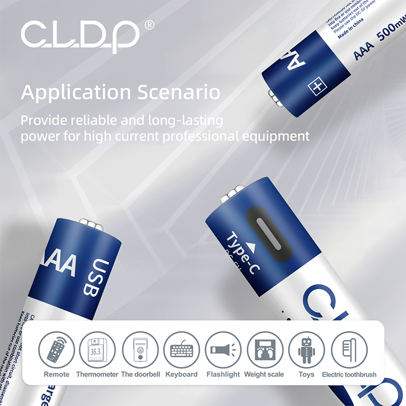 2pack CLDP 1.6V 500mWh Ni-Zn USB AAA rechargeable battery