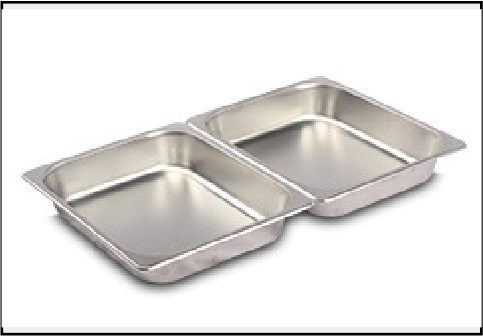 Stainless steel serving plate 2 grids