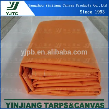 Tear-Resistant 18oz Orange Laminated PVC tarpaulin