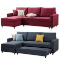 Fabric Storage Sofa Chaise Longue Double Bed