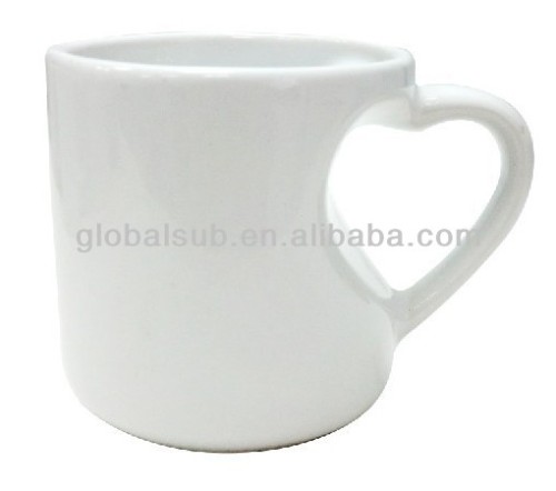 12oz sublimation/coated heart handle mug
