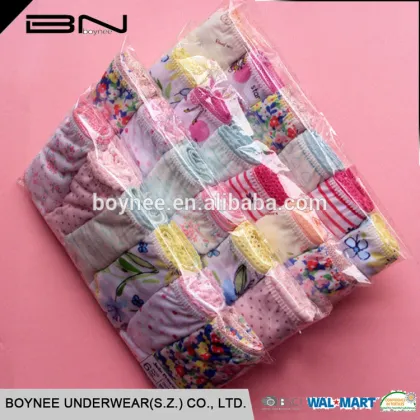 Customized Comfortable Style Girls 100% Cotton Baby Underwear