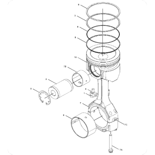 Generator set C18 piston assembly 3196715/319-6715