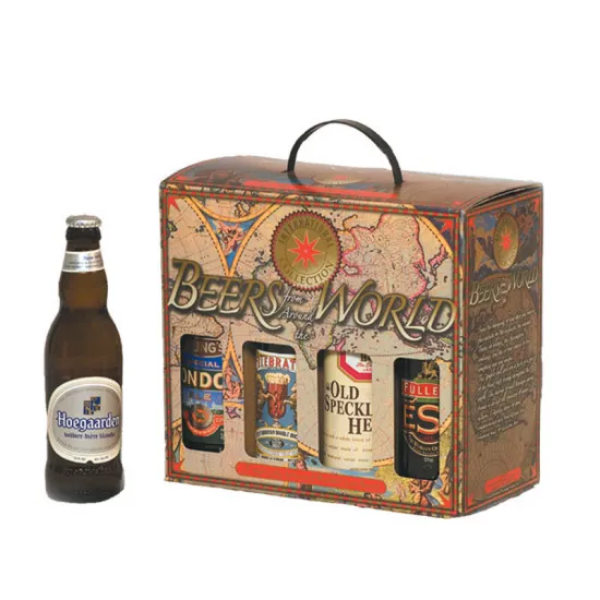 Four Pack Paper Wine Gift Box With Window