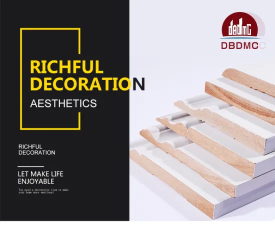 Cheap highly durable finished vinyl flooring skirting mdf moulding