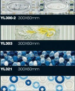 Colorful/Relief glass waist borders for interior wall decorative