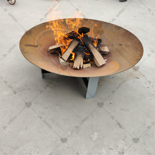 Corten steel metal fire bowl modern