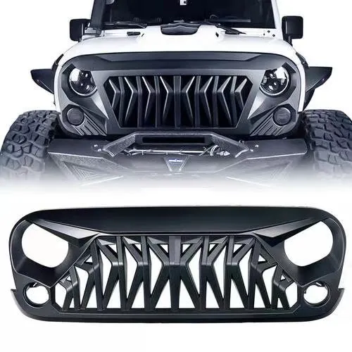 AMG Style Shark Grille for Jeep Wrangler JL 2018+ - Plastic Auto Body Accessory - US Stock