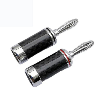 High-Quality Manufacturer 4MM Banana Plugs Gold-Plated Screw Lock Connectors for Audio Speakers - 2 Pcs
