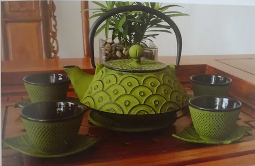 Enamel Cast Iron Teapot Set