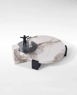 Kardashian round marble coffee table