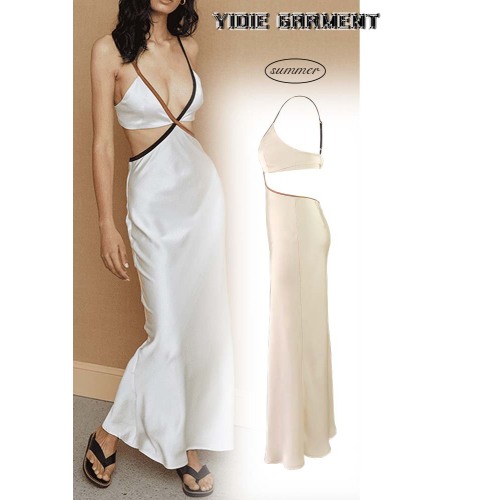 Women's Sexy Deep V Backless Elegant Evening Dress