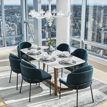 Modern Luxury Nordic Dining Room Furniture: Focus on Velvet Upholstered Dining Chairs