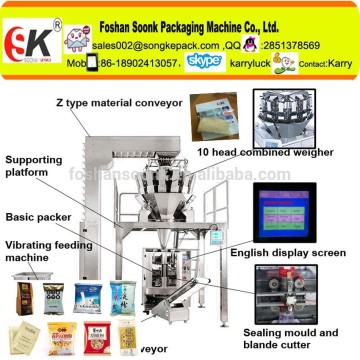 Otomatik VFFS tartım gıdalar Atıştırmalık için dikey paketleme makinesi (foshan fabrika fiyatı)