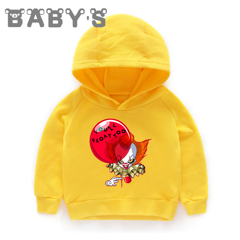 Children Hooded Hoodies Kids Movie It Clown Pennywise Joker Print Sweatshirts Baby Pullover Tops Girls Boys Clothes,KMT5171