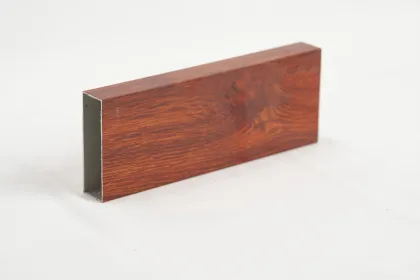 Wood grain powder coated aluminum doors and windows