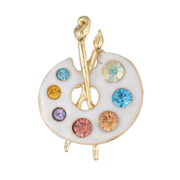 Women's Color Painter Palette Brooch Pin - Versatile Accessory for Events and Daily Wear