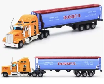 Customizable 1:48 Scale Metal Transport Sliding Truck Logo Diescast Trailer Tractor Car Oil Tank Toys for Kids - 6 Styles Available