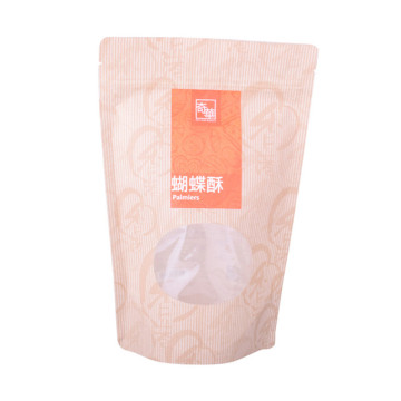 compostable kraft paper stand up protein food bag