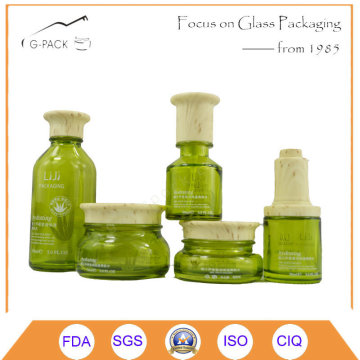 Glass Perfume Bottle and Cream Jars Set