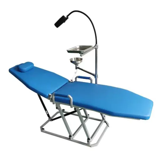Portable Folding Dental Chairs with LED Lamp and Spittoon