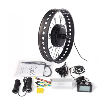 Electric Bike Conversion Kits: 20-26 Inch Fat Tire Wheels with Hub Motors in Various Watts (350W, 500W, 750W, 1000W, 1500W) and Voltage Options (36V, 48V)