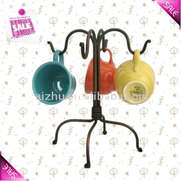 METAL 4 HOOK MUG RACK