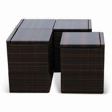 Rattan Dining Set/Table and Chair, Tube Measures 30 x 30mm, Fashionable