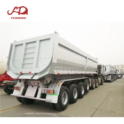 U Haul Car Trailers / Tri-Axles End Dump Tipping Semi Truck Trailer for Construction Material