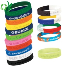 Bracelete de silicone fino com logotipo impresso personalizado