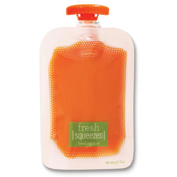 Reusable double zipper baby food pouches