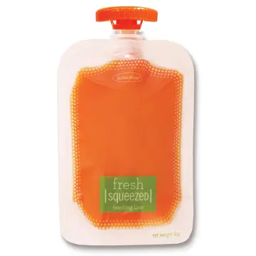 Reusable double zipper baby food pouches