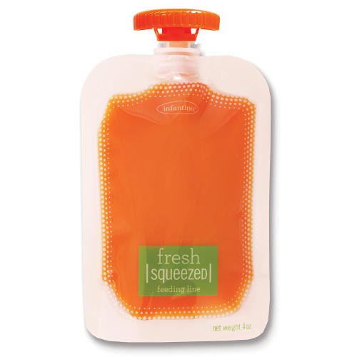 Reusable double zipper baby food pouches