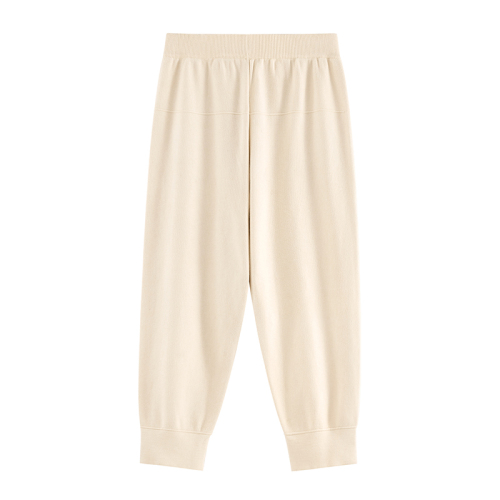 Ladies Casual Knit Beige Trousers Wholesale