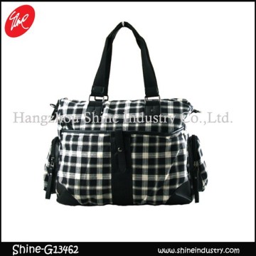 fashion lattice/weekend bag/high quality handbag/top grade weekender bag