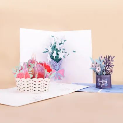 Mother's Day Rose Basket Pop Up Card