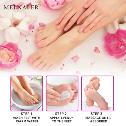 Organic Foot Whitening Massage Cream with Rose - Anti-Wrinkle Moisturizing Lotion for Foot Care