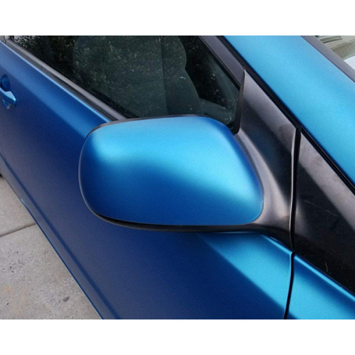 shining blue car wrap vinyl