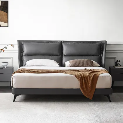 Hot Sale Full Size Modern Leather Bed - OEM & ODM Accepted