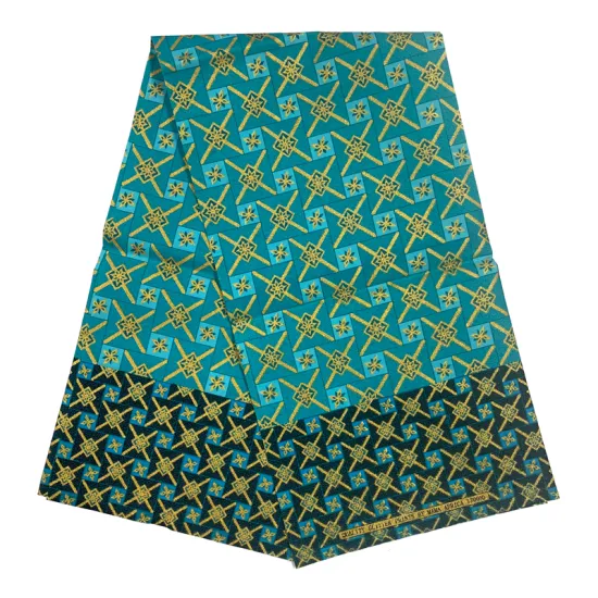 Polyester wax gold print fabric