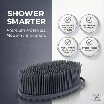 Dual-Sided Exfoliating Shower Brush for Sensitive Skin