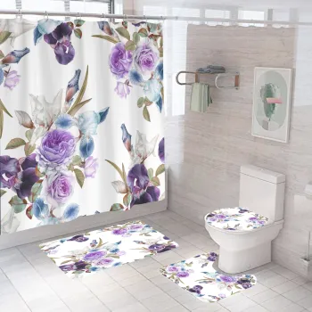 Waterproof Microfiber Bathroom Curtain Set - Custom Home Decoration