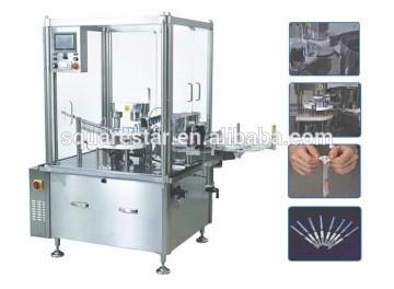 Automatic syringe plunger rods inserting and labeling machine