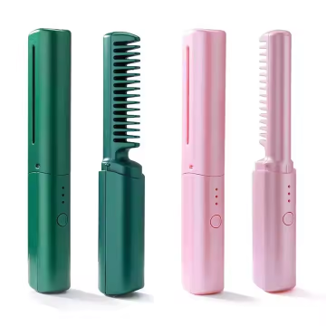 USB Rechargeable Cordless Hair Straightener Curler Comb