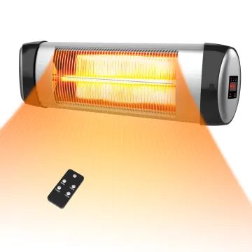 Konwin Electric Infrared Quartz Patio Heater: Wall-Mounted, Remote-Controlled, Waterproof, and Overheat Protected Outdoor Heater